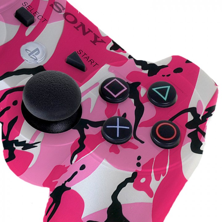 PS3 PInk Camo Modded Controller