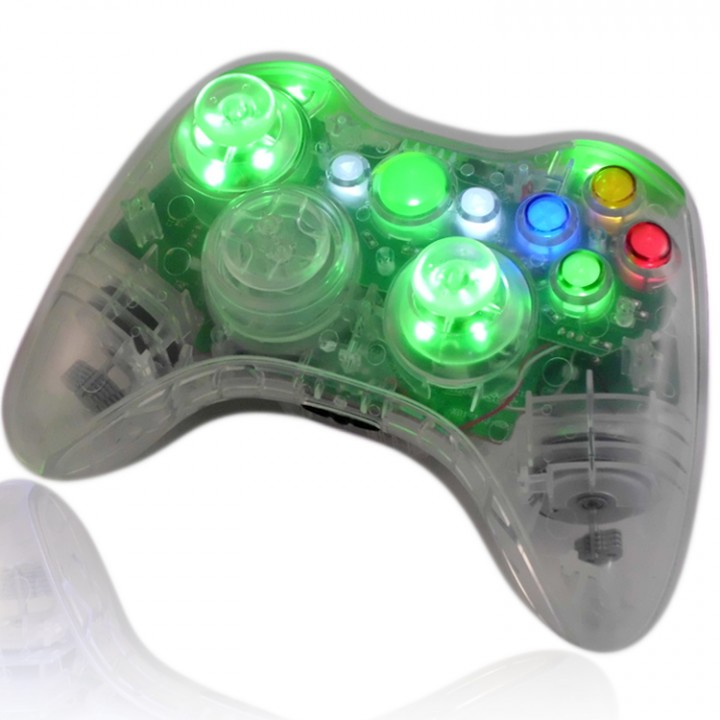Crystal Green XCM Controller With LED Thumbsticks