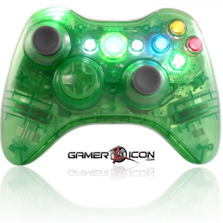 Xbox 360 Crystal Green modded controller