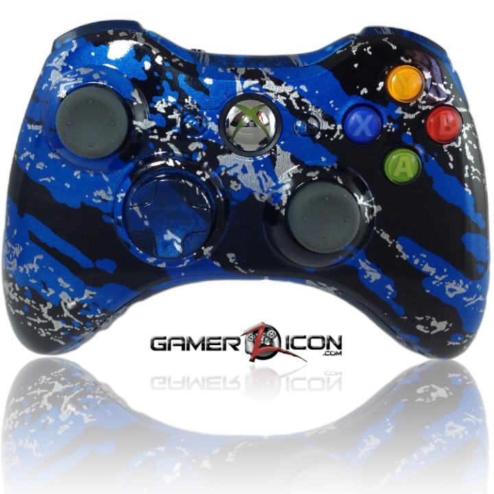 Xbox 360 Savage Blue modded controller