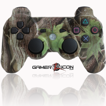 PS3 Modded Controller Green Leaf Camo