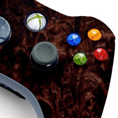Xbox 360 Dark Woodgrain modded controller