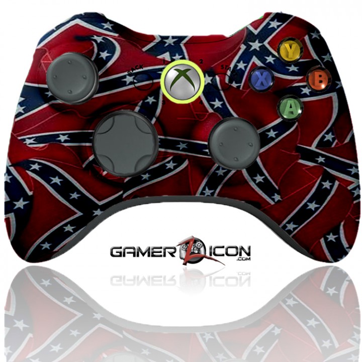 Xbox 360 Modded Controller Confederate Flag