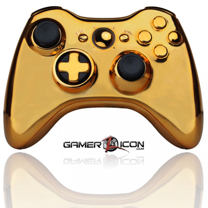 Xbox 360 Modded Controller Chrome Gold