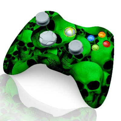 Xbox 360 Rapid Fire Controller Green Skull