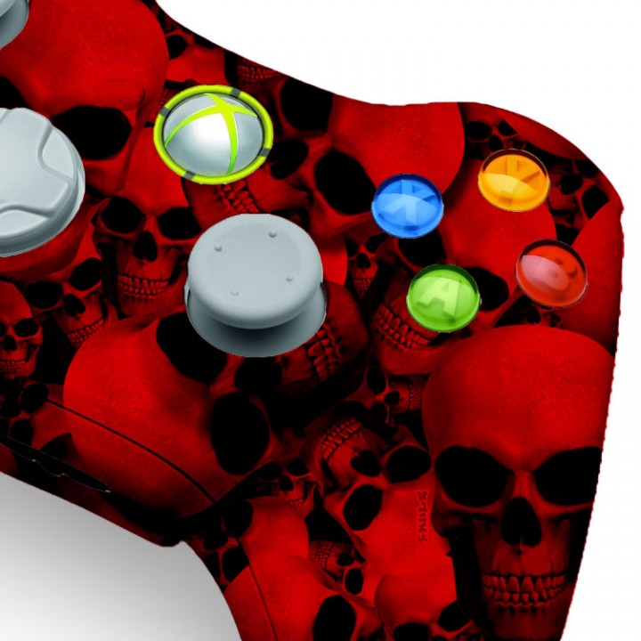 Xbox 360 Red Skull Modded Controller