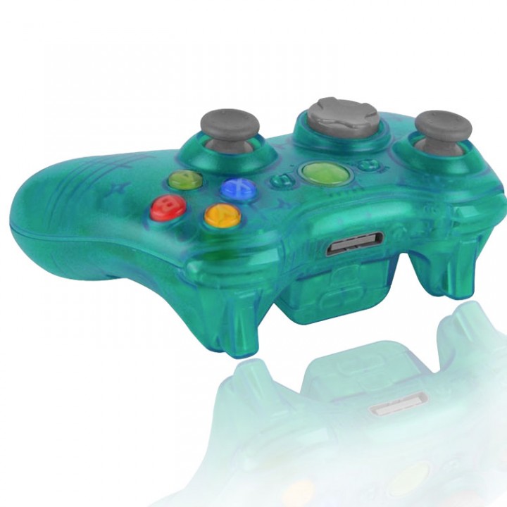 Xbox 360 Transparent Aqua modded controller