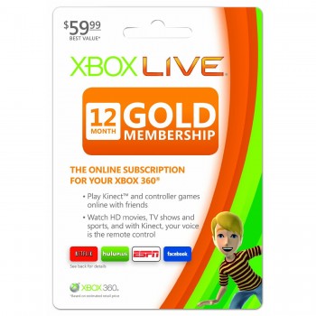 Xbox 360 Live Subscription Gold Card