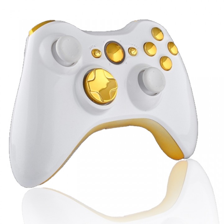Xbox 360 10 Mode Modded Controller White & Gold