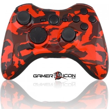 Xbox 360 Modded Controller Red Camo