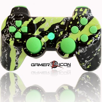 PS3 Modded Controller All Savage Green