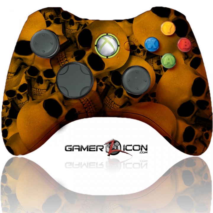 Xbox 360 Modded Controller Orange Skull