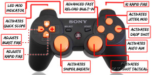 PS3 10 Mode Black Ops 2 Black Controller