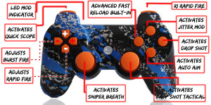 PS3 10 Mode Savage Blue Orange Buttons