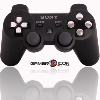 PS3 Modded Controller Charcoal Black Chrome