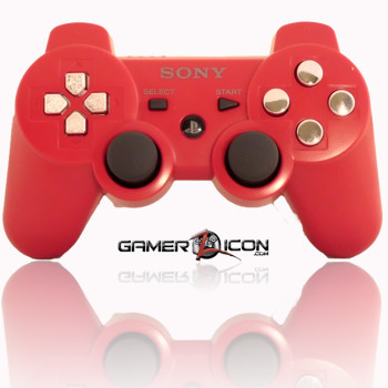 PS3 Modded Controller Deep Red Chrome