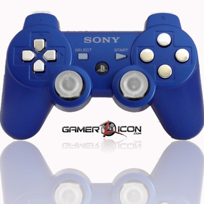 PS3 Modded Controller Metallic Blue Chrome