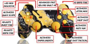 PS3 10 Mode All Savage Yellow Controller