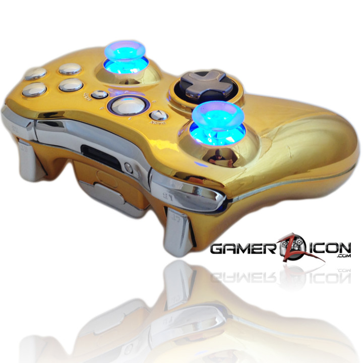 Xbox 360 Chrome Gold Chrome Raptor Fire Controller