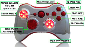 xbox 360 22 mode Raptorfire All Chrome Red modded controller