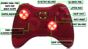 xbox 360 22 mode Raptorfire Red modded controller