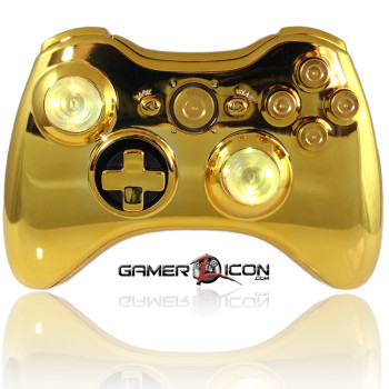 Xbox 360 Raptorfire Chrome Gold Bullet Button