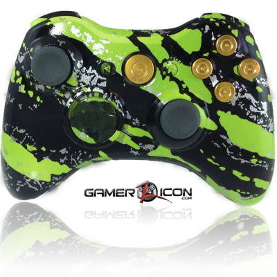 Xbox 360 Savage Green Gold Bullet Edition