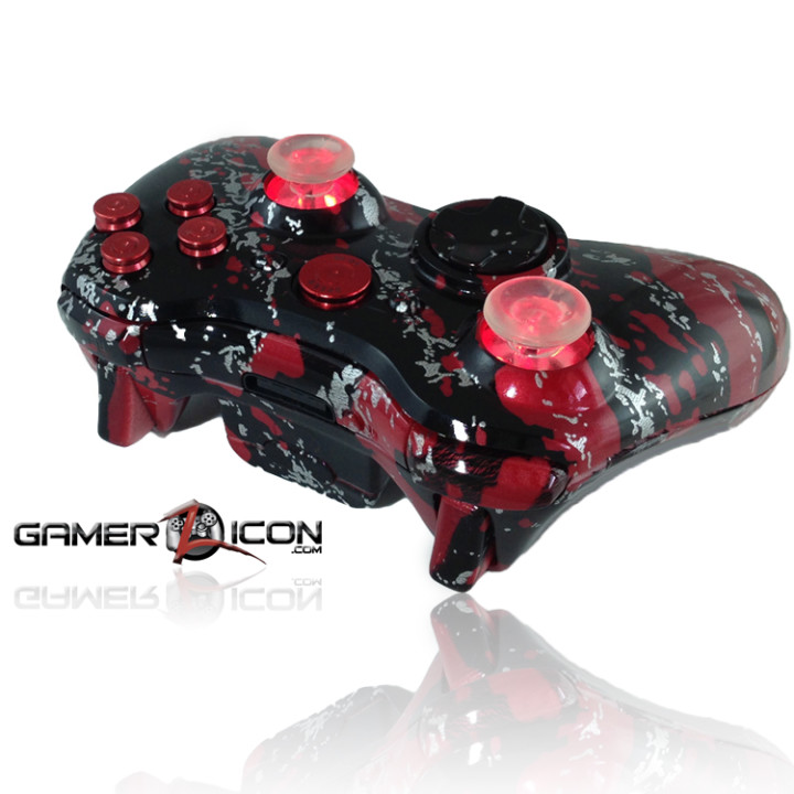 Xbox 360 Savage Red With Color Changing Thumbsticks