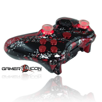 Xbox 360 Savage Red With Color Changing Thumbsticks Red Bullet Buttons