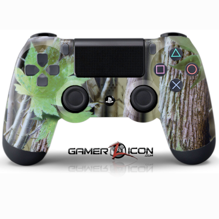 PS4 Green Leaf Camo Controller