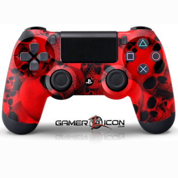 PS4 Skull Red Controller