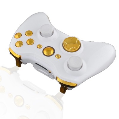 White/Golden Custom UN-Modded Controller Unique Design compatible