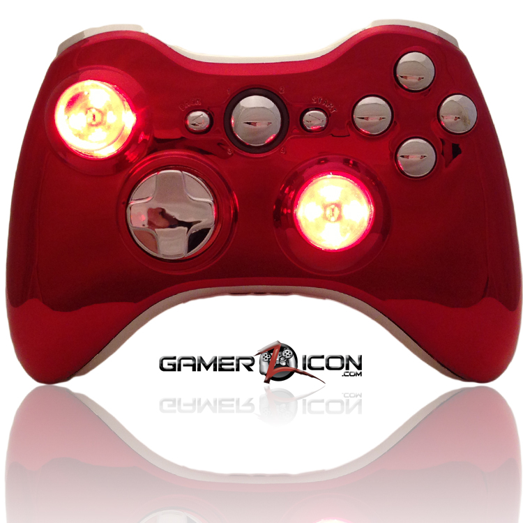 Xbox 360 Modded Controller Chrome Red Raptorfire
