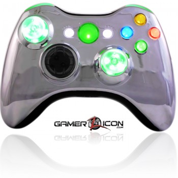Xbox 360 Chrome Green Modded Controller