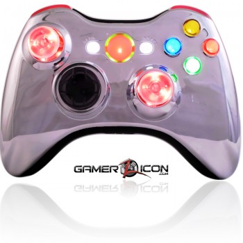 Xbox 360 Chrome Red Modded Controller