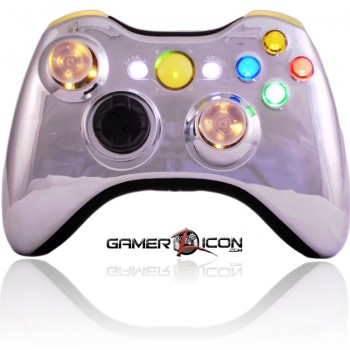 Xbox 360 Chrome Yellow Modded Controller