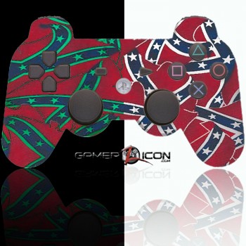 PS3 Modded Controller Confederate Glow In the Dark