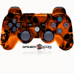 PS3 Modded Controller Orange Skull