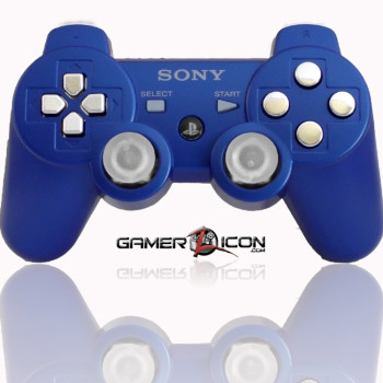 PS3 Modded Controller Metallic Blue Chrome