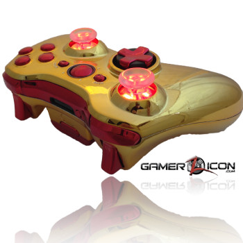 Xbox 360 Chrome Gold Red Raptor Fire Controller